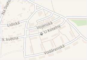 U Kotelny v obci Líně - mapa ulice
