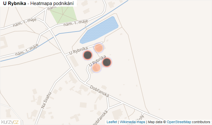 Mapa U Rybníka - Firmy v ulici.
