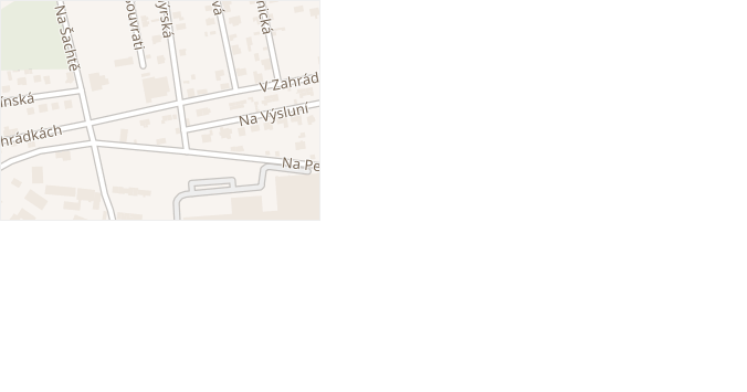 V Zahrádkách v obci Líně - mapa ulice