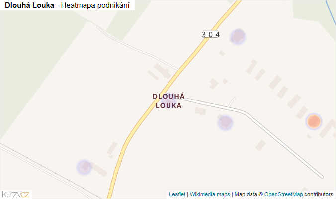 Mapa Dlouhá Louka - Firmy v části obce.