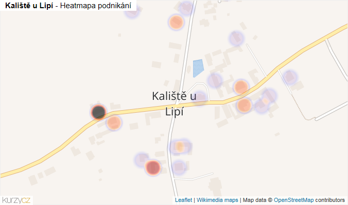 Mapa Kaliště u Lipí - Firmy v části obce.