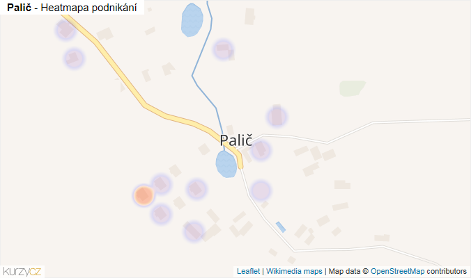 Mapa Palič - Firmy v části obce.