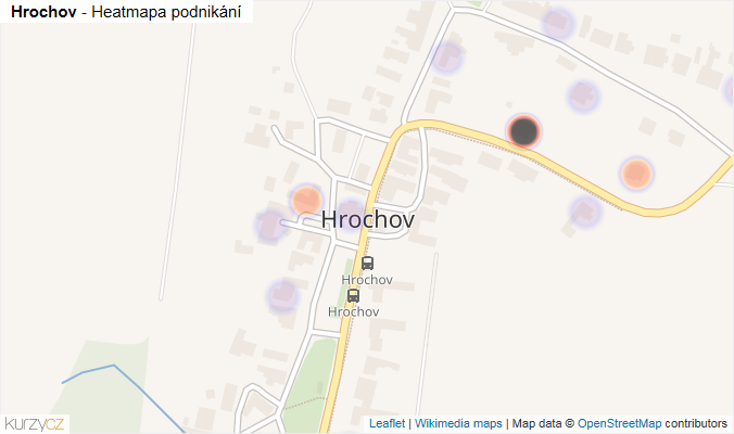 Mapa Hrochov - Firmy v části obce.
