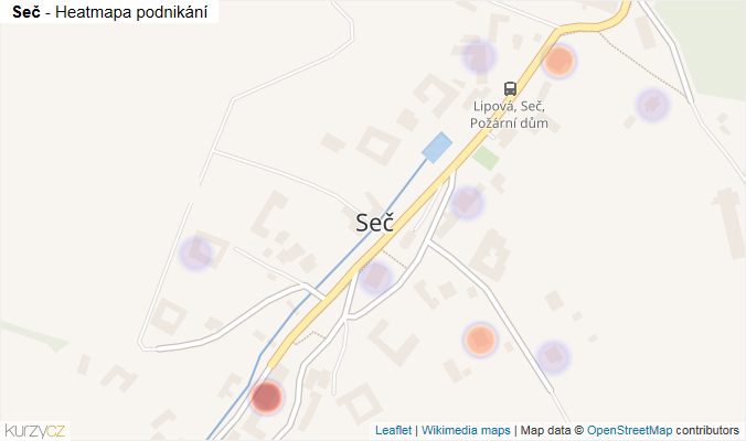 Mapa Seč - Firmy v části obce.