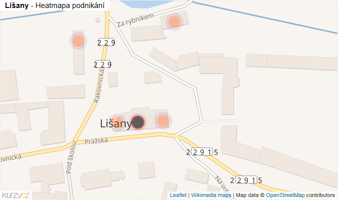 Mapa Lišany - Firmy v obci.