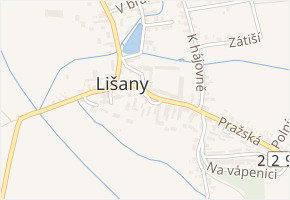 Na vrškách v obci Lišany - mapa ulice