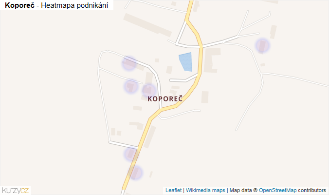 Mapa Koporeč - Firmy v části obce.