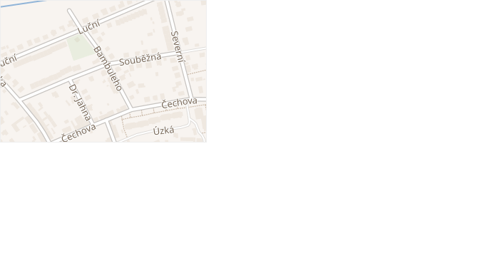 Bambuleho v obci Lišov - mapa ulice