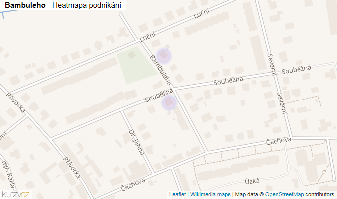 Mapa Bambuleho - Firmy v ulici.