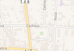 Čechova v obci Lišov - mapa ulice