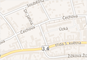 Komenského v obci Lišov - mapa ulice