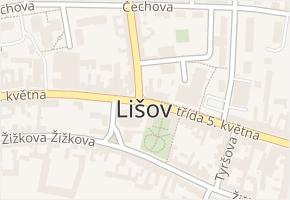 Lišov v obci Lišov - mapa části obce