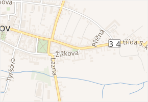 Palackého náměstí v obci Lišov - mapa ulice