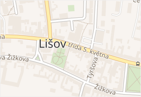třída 5. května v obci Lišov - mapa ulice