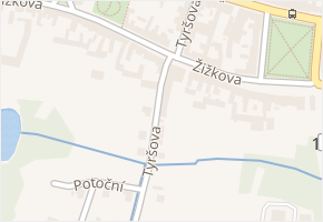 Tyršova v obci Lišov - mapa ulice