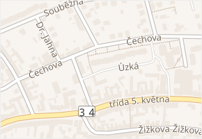 Úzká v obci Lišov - mapa ulice