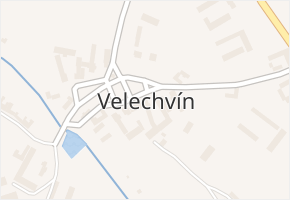 Velechvín v obci Lišov - mapa části obce