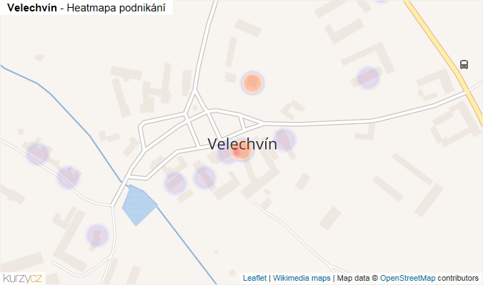 Mapa Velechvín - Firmy v části obce.