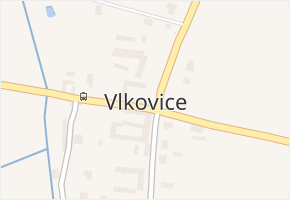 Vlkovice v obci Lišov - mapa části obce