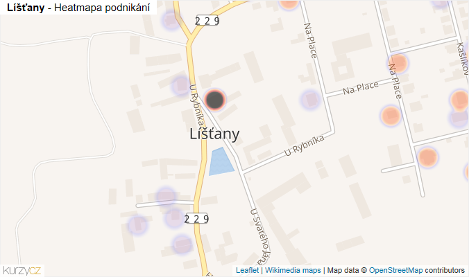 Mapa Líšťany - Firmy v části obce.