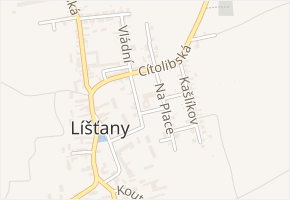 Na Place v obci Líšťany - mapa ulice