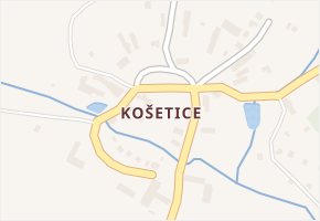 Košetice v obci Líšťany - mapa části obce
