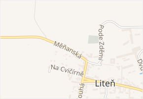 Měňanská v obci Liteň - mapa ulice