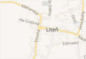 Náměstí v obci Liteň - mapa ulice