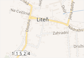 U Záložny v obci Liteň - mapa ulice
