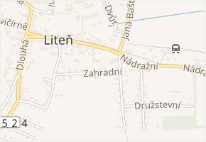 Zahradní v obci Liteň - mapa ulice