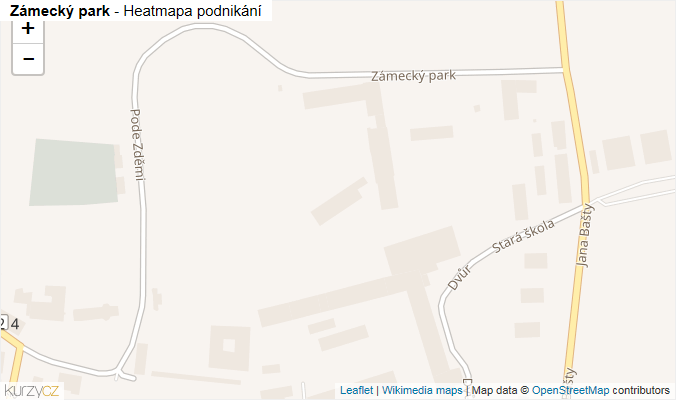 Mapa Zámecký park - Firmy v ulici.