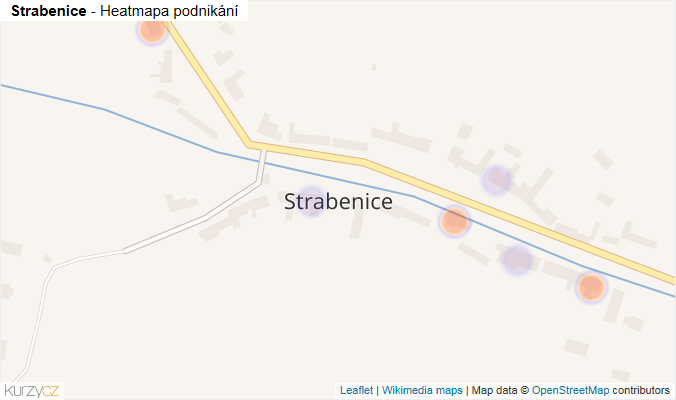 Mapa Strabenice - Firmy v části obce.