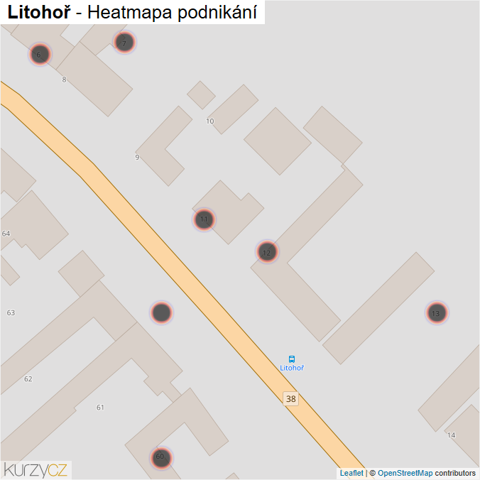 Mapa Litohoř - Firmy v obci.