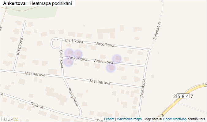 Mapa Ankertova - Firmy v ulici.