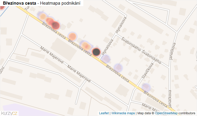 Mapa Březinova cesta - Firmy v ulici.