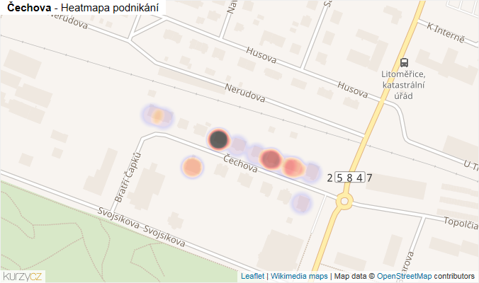 Mapa Čechova - Firmy v ulici.