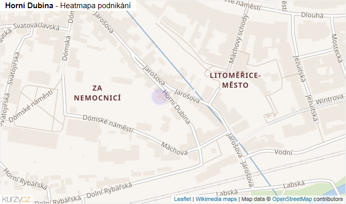Mapa Horní Dubina - Firmy v ulici.