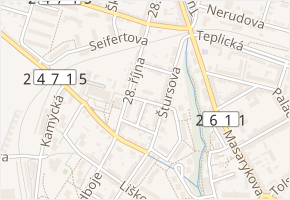 Horova v obci Litoměřice - mapa ulice