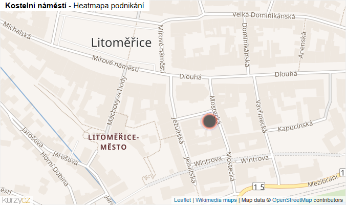 Mapa Kostelní náměstí - Firmy v ulici.