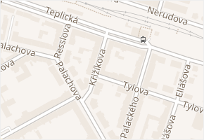 Křižíkova v obci Litoměřice - mapa ulice