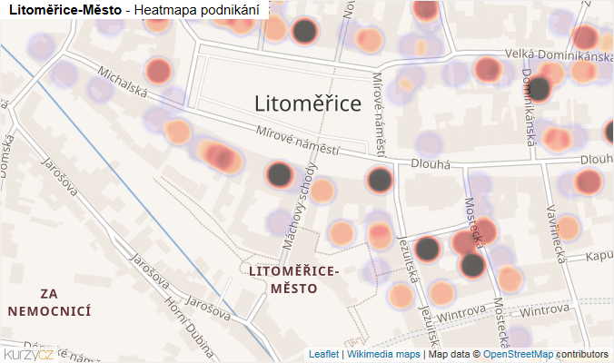 Mapa Litoměřice-Město - Firmy v části obce.
