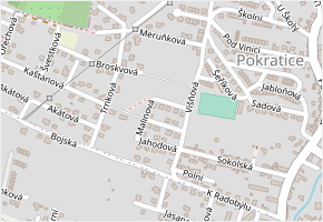 Malinová v obci Litoměřice - mapa ulice