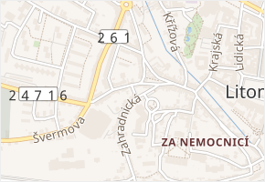 Nemocniční v obci Litoměřice - mapa ulice