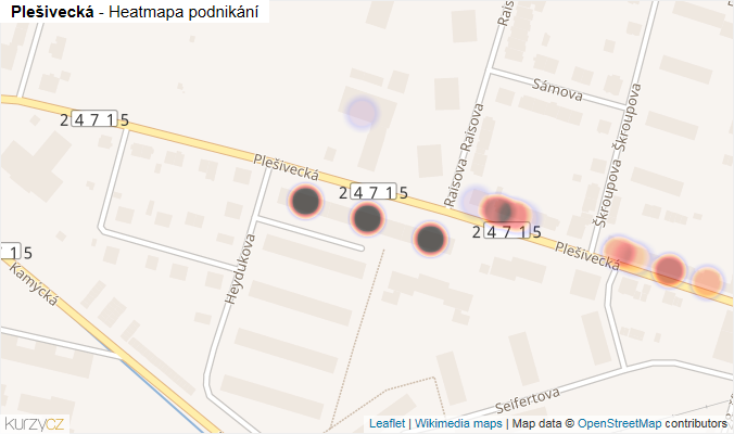 Mapa Plešivecká - Firmy v ulici.