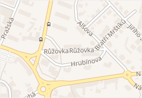 Růžovka v obci Litoměřice - mapa ulice