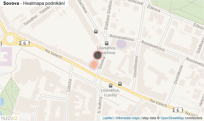 Mapa Sovova - Firmy v ulici.