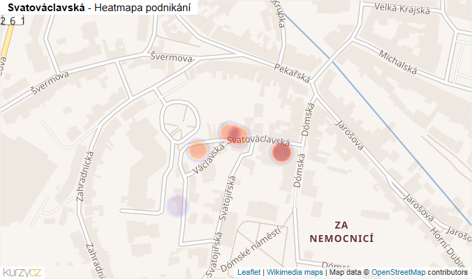 Mapa Svatováclavská - Firmy v ulici.