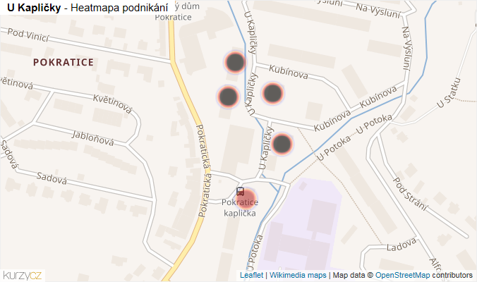 Mapa U Kapličky - Firmy v ulici.