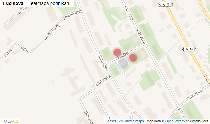 Mapa Fučíkova - Firmy v ulici.