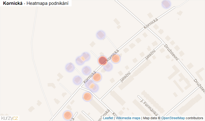Mapa Kornická - Firmy v ulici.